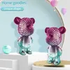 Andere apparaten Nieuwe USB Mini Cute Cartoon Bear Fan Power Held Portable Fan Handig voor Home Office Outdoor Small Fan Gifts J240423