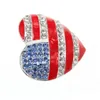 Broches de pinos 10 PCs/lote American Flag Broche Crystal Rhinestone Esmalte de coração Shape 4th of JY USA Pins patrióticos para presente/decoratio dh2f8