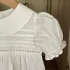 Piani un petto di ricamo in pizzo bianco per la bambina petalo figotto abito da festa di compleanno elegante principessa 2024 vestiti per neonati estivi look sorella