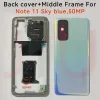 프레임 Xiaomi Redmi Note 11 배터리 커버 후면 하우징 도어 패널 뒷면 덮개+카메라 렌즈 중간 프레임