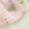 One-Pieces Sweet Newborn Baby Girl Romper Dress Sleeveless Princess Girls Floral Embroidery Jumpsuit Casual Spring Summer Clothing