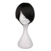 Peruker qqxcaiw kort hår cosplay peruk manlig fest 30 cm svart vit lila hög temperatur fiber syntetiska hår peruker