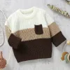 Kazaklar Sonbahar Bebek Çocuk Bebek Bebek Erkekler Uzun Kollu Çizgili Kazak Sweaters Yeni Bebek Kız Erkek Çocuk Giysileri Örgü Sweaters