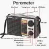 Radio AM FM SW Emergency Radio USB Rechargeable Multifunctional Radio Wireless Bluetooth Speaker Portable Solar Radio for Outdoor Camp