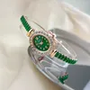 Armbandsur Women's Watch Brand Oval Diamond Colored Quartz Armband med gratis justering för fashionabla och eleganta klockor Reloj V133