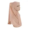 Roupas étnicas H120A Big Girls Plain Hijab Hats Muslim Sconhe Islâmico lenço da cabeça Amira puxa na cabeça linda 10 anos menina