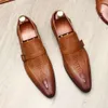 Modelli di coccodrillo da uomo mocassini da uomo autentica qualità in pelle elegante matrimonio sociale formale oxfords scarpe uomo