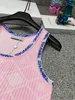 Neue Sommer-Frauen-O-Neck-Tanks Mode Stickbrief Stricken Pullover Pullover Westen Frauen ärmellose Slim Pullover Tops