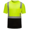 Men's Casual Shirts Men T Shirt Vintage Letter Print Tee Tops Hi Vis Orange Work Breathable Reflective Quick-Dry Chemise Homme