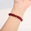 Beaded JD Natural Cinnabar Real Bead Bracelets Women Men Change Lucky Wealth Protection Hand String Pixiu Carved Vintage Bangles Gift 240423