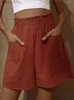 Short féminin Summer des courts décontractés surdimensionnés pour femmes couleurs solides pantalons hauts à taille large g h240424