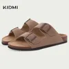 Slipper Kidmi Womens Cork Footbed Slide Sandal Summer Beach Sandaler Fashion House Mules Soft Soles Sandaler med justerbar Bucklel2404