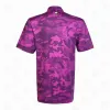 Polos Tattoo Camo Pro Cool Stretch Golf Shirt Purple Golf Fashion Top Polo Summer Soules Sports Table Thirt Contrasse