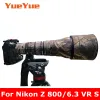 Filter för Nikon Z 800mm F6.3 VR S Vattentät lins Kamouflageklås Regntäckningslins Skydd Fall Nylonpistoler Tyg för Nikkor 800/6.3