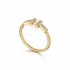 Bands Anneaux Moisanite Ring Love Designer pour les femmes bijoux pour femmes Femme Rose Gol