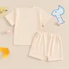 Conjuntos de ropa First Birthday Outfit Girl Donut One Bordery Camiseta de manga corta Shorts 2pcs Sweet