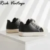 Designer Running Shoes Rick vintage grossa -sapatos soldados top masculino de couro feminino sapatos de moda moda tênis preto e branco sapatos casuais