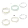 Clusterringe 3 PCs Minimalistische Harz Perlen elastische Stapelring Statement Dicke Finger Hochzeitsfeier Schmuck für Mädchen