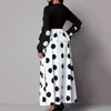 Повседневные платья Женщины стройное платье v Sece Dot Print Maxi с рюша