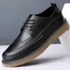 Chaussures décontractées en cuir de luxe messieurs oxford semelles épaisses