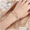 Bangle Sanke Diamond Bracelet Gold Designer Bijoux pour femmes 18K Rose Sier plaquée Bracelets femme bijoux Girl Lady Man Paty Ho Otybp