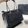 Sac fourre-tout de concepteur Grand shopping shopping caviar à une taille de poignée supérieure de sac à main