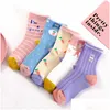 Kids Socks Breathable Cotton Baby Toddler Boy Girls Autumn Winter Spring Warm Trend Cartoon Sock For 1-12 Years Children Mti Color Dro Othfg