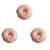 Fleurs décoratives 20 / 50pcs Resin Donut Cabochons Ornement de nourriture pour bijoux Making Nail Art Accessory Matte Couleur lisse
