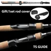 Linnhue Fishing Rod TS Fuji Guide Lure Rod 1.68-2,7m 2/3 Sektion Kolfiber Ljus Spinning Rod Baitcasting Rod Gift Rod Cover 240415