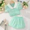 Clothing Sets Little Girls Children Set Summer Two Piece Outfits Short Sleeve Tops Skirts Baby Clothes Birthday For