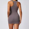 Active Sets Sexy Yoga Set Women Fitness Rompers Sexy One Piece Workout JumpSuits Short Skirt Sportswear Gym Push Up Bodysuits 240424