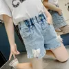 Shorts ienens crianças meninas garotas de verão calças de jeans casual desgaste casual jeans infantil de 4 a 13 anos