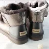 Boots Natural Sheepskin Leather 2024 Chaussures Femmes Snow Real Wool Véritable fourrure non glissement