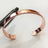 Beaded Pure Copper Magnet Energy Health Open Bangle Plated Rose Gold Color Simple Armband Healthy Healing Armband Smyckesgåva 240423