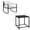 Camp Furniture Single 2pcs Coffee Table 1pc Exposed Rocking Chair Three-Piece Set Black