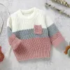 Kazaklar Sonbahar Bebek Çocuk Bebek Bebek Erkekler Uzun Kollu Çizgili Kazak Sweaters Yeni Bebek Kız Erkek Çocuk Giysileri Örgü Sweaters