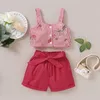 Ensembles de vêtements en bas âge pour bébé pour bébés filles à bande florale à bande florale à rayures gilettes Solides sur les bouts solides, votre chauffeur est arrivé