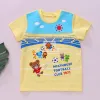 Blazer Tshirt per bambini 2022 Summer Japanese Boys and Girls Cartoon Bear and Rabbit ricami Sports Meeting Shorsleeved Top