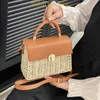 Trendy Designer Woven Handbags and Purses Women Shoulder Crossbody Bags Beach Straw Messenger Bags High Quality 240422