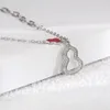 Titanium Steel Gourd Pendant Högkvalitativ Precision Diamond Necklace Man Women Halsband Lyxig Designer Presentbrev Hem Guld Silver Non Fading Jewelry
