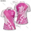 Camicie Nome personalizzato Darts Pink Women Polo Shirt 3D su tutta la signora da tennis stampato Tennis Girl Summer Lavor Tee Female Casual Unisex1