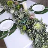 Fleurs décoratives 5,9 'long fausse fausse argent artificiel Dollar Eucalyptus Feuilles de verdure de mariage arc arc swag.