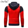 Heren Jackets Autumn Men Hoodies Patchwork Zipper Fleece Fashion Fashion Casual Solid Color Streetwear Male Sweatshirt Jacket Groothandel Drop