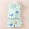 Детская одежда Set Summer Boys Girls Cartoon Thin Style Roomveless Sotts Set Baby Pajamas 240408