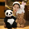 Kuddar 3050 cm härlig plysch panda björn kanin leksaker fluffig djurkudde fylld mjuk för födelsedag xmas gåva