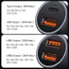 Chargers Baseus 65W USB Type C Car Charger Quick Charge QC 4.0 PD 3.0 Fast Charge Charger in Car For iPhone 13 Pro Xiaomi Samsung Huawei