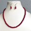 Collane di lusso 4*6 mm Ovani di colta di rubino rosso ovale set perle naturali donne preziose pietra