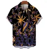 Męskie koszule D Muzułmańska koszula Vintage Flower Wzór plażowy bluzka luźna ulica harajuku tops męskie ubranie
