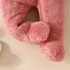 Endelar 018m Baby Plush Warm Footed Jumpsuits Nyfödda spädbarn Toddler Lång ärm