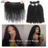 Perruques Ishow Curly Human Hair Bundles Brazilian Raw Curly Packs Humar pour les femmes Remy Hair Original 1/3/4 Couleur naturelle